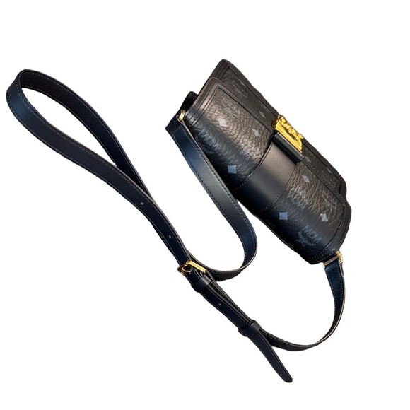 MCM Black Crossbody Bag with Gold Clasp - Picture 7 of 10